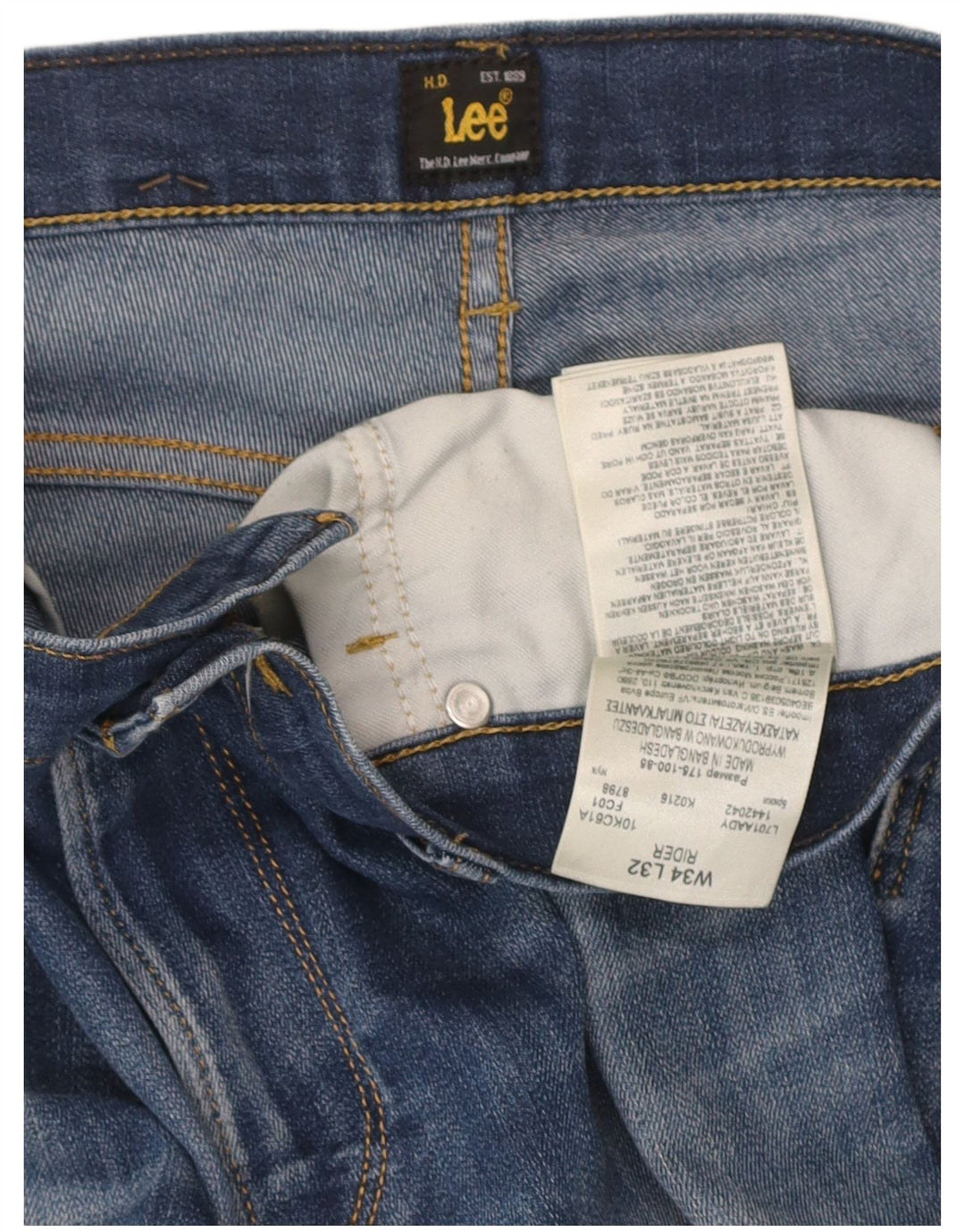 Jeans Lee Rider Slim da uomo W34 L32 in cotone blu