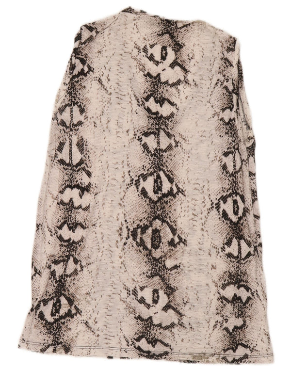 Camicetta senza maniche da donna Liu Jo Top UK 8 Small White Animal Print Viscosa