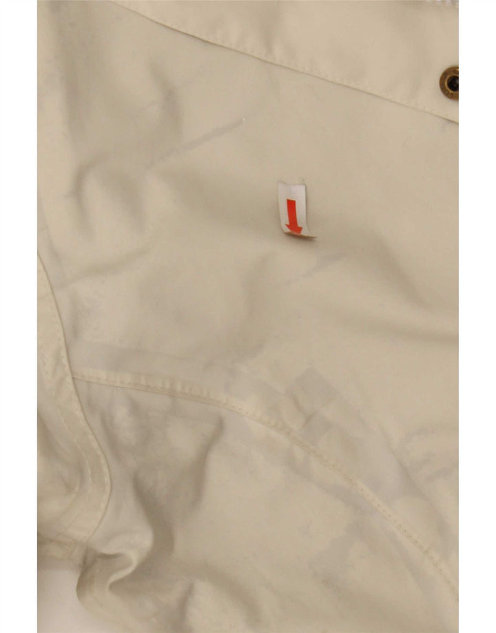 Giacca antipioggia con cappuccio da donna Helly Hansen UK 16 grande poliestere bianco sporco