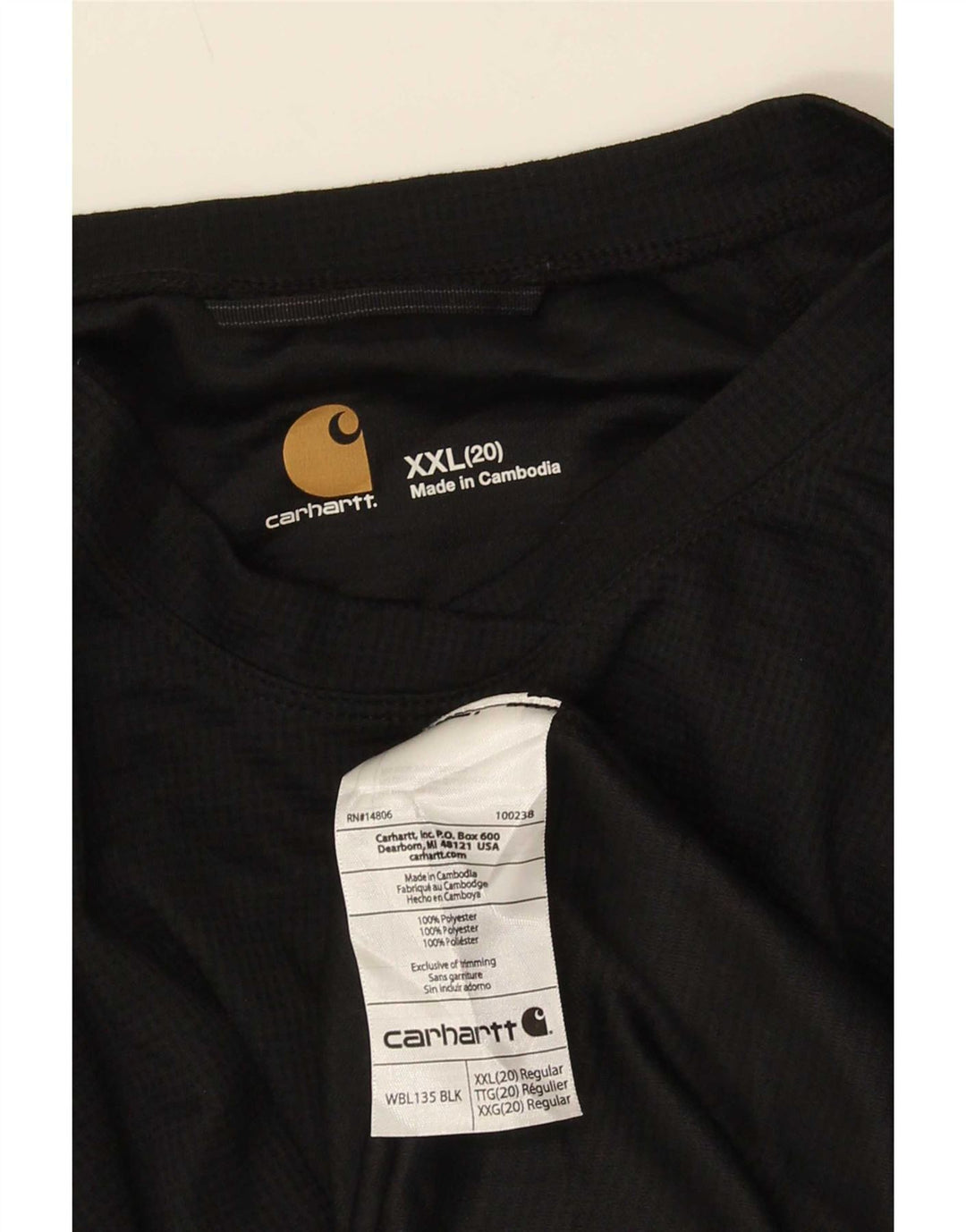 Top manica lunga da donna Carhartt UK 20 2XL poliestere nero
