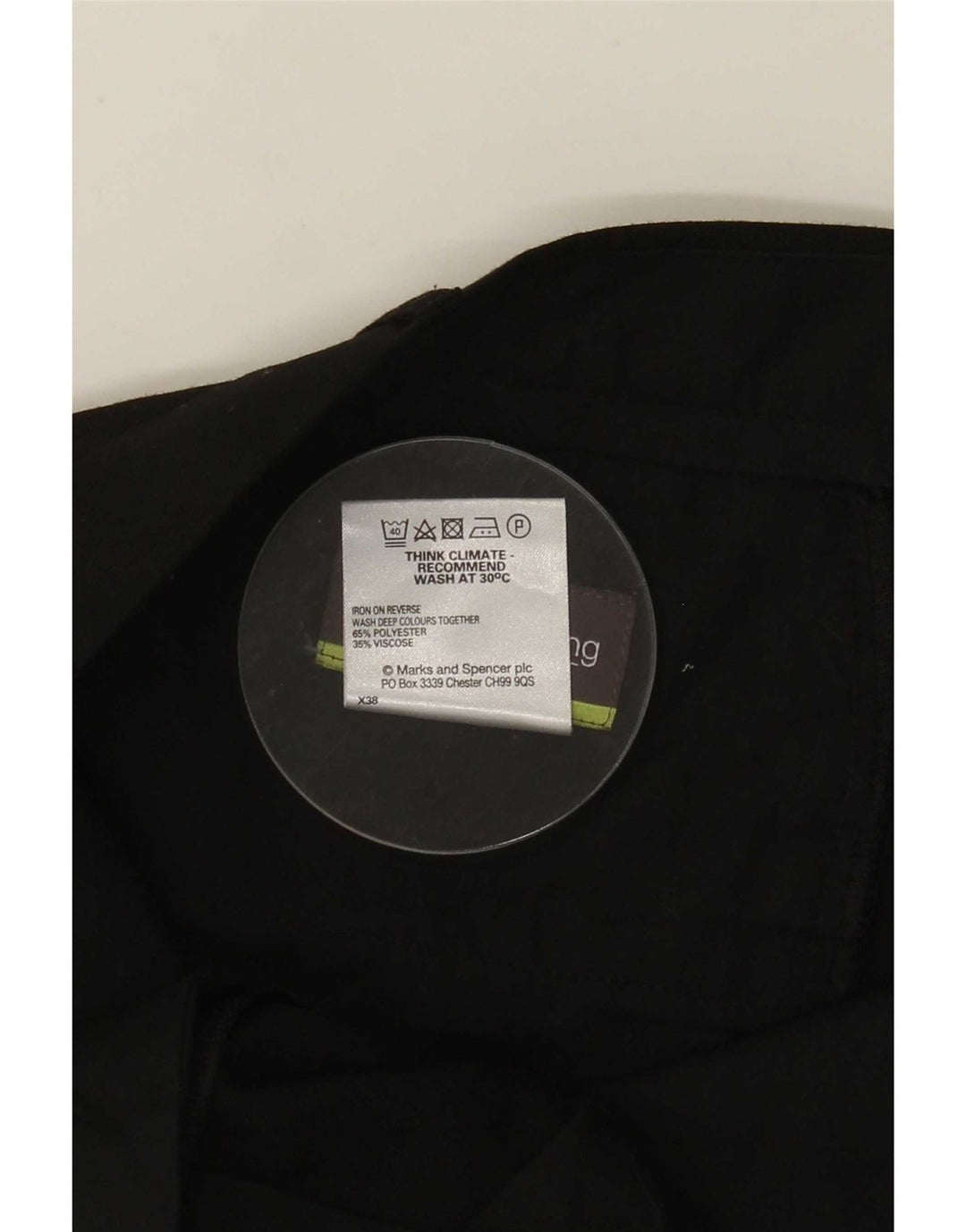 Pantaloni da abito dritti da uomo Marks & Spencer W36 L31 poliestere nero