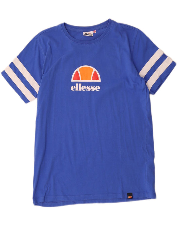 T-shirt grafica per ragazzi Ellesse Top 15-16 anni in cotone a righe blu