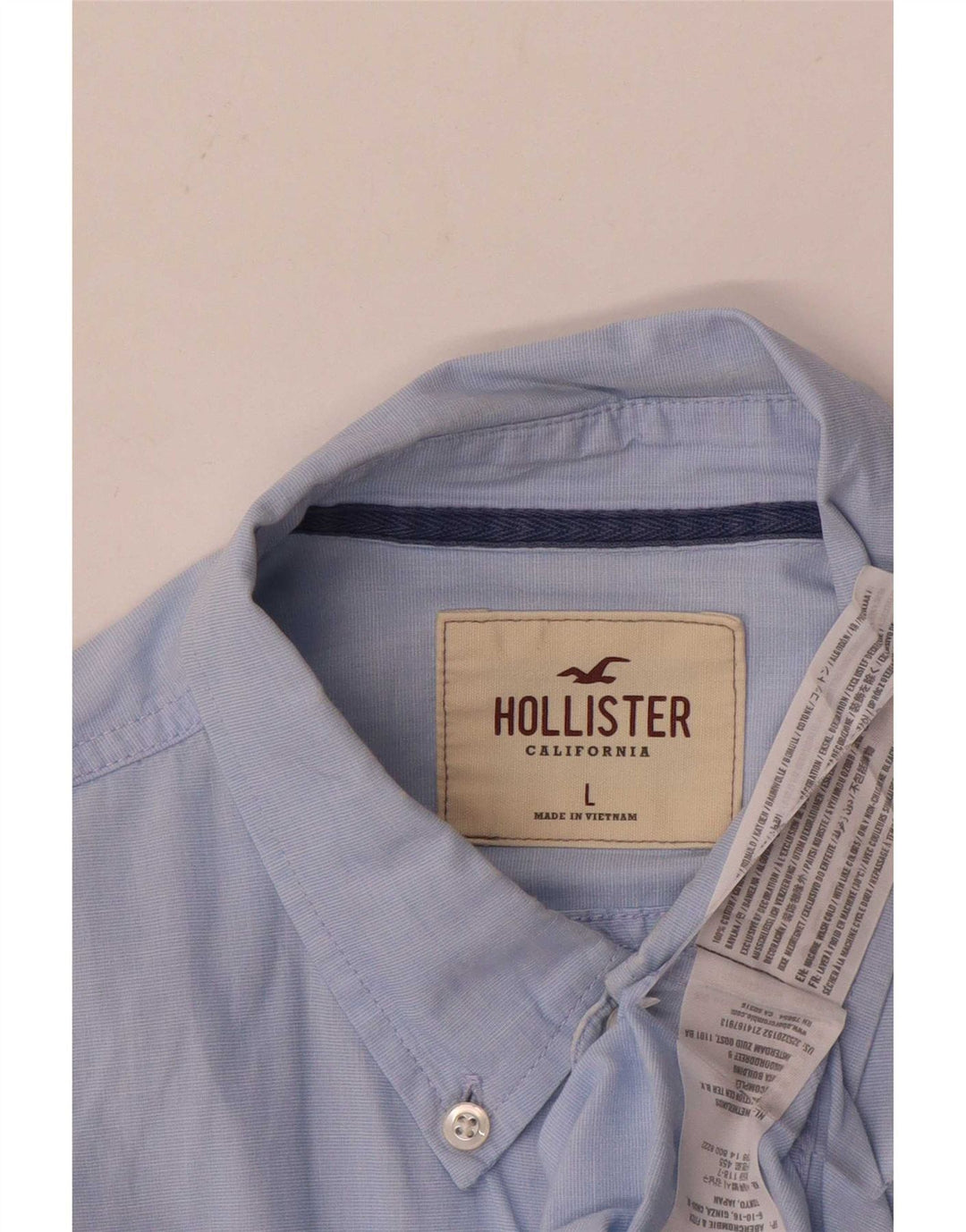 Camicia Hollister da uomo grande in cotone blu