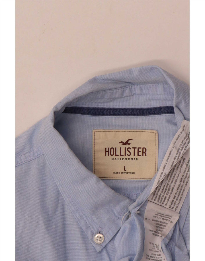 Camicia Hollister da uomo grande in cotone blu