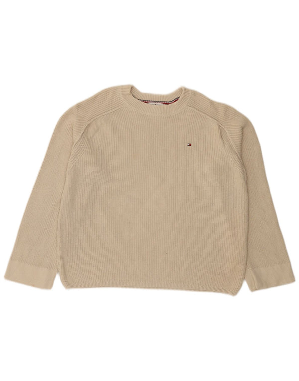 Maglione maglione girocollo oversize da donna Tommy Hilfiger UK 6 XS Beige