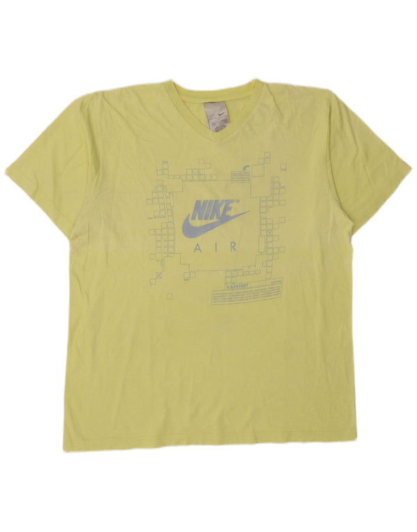 T-shirt grafica da uomo Nike Top UK 42/44 grande cotone giallo