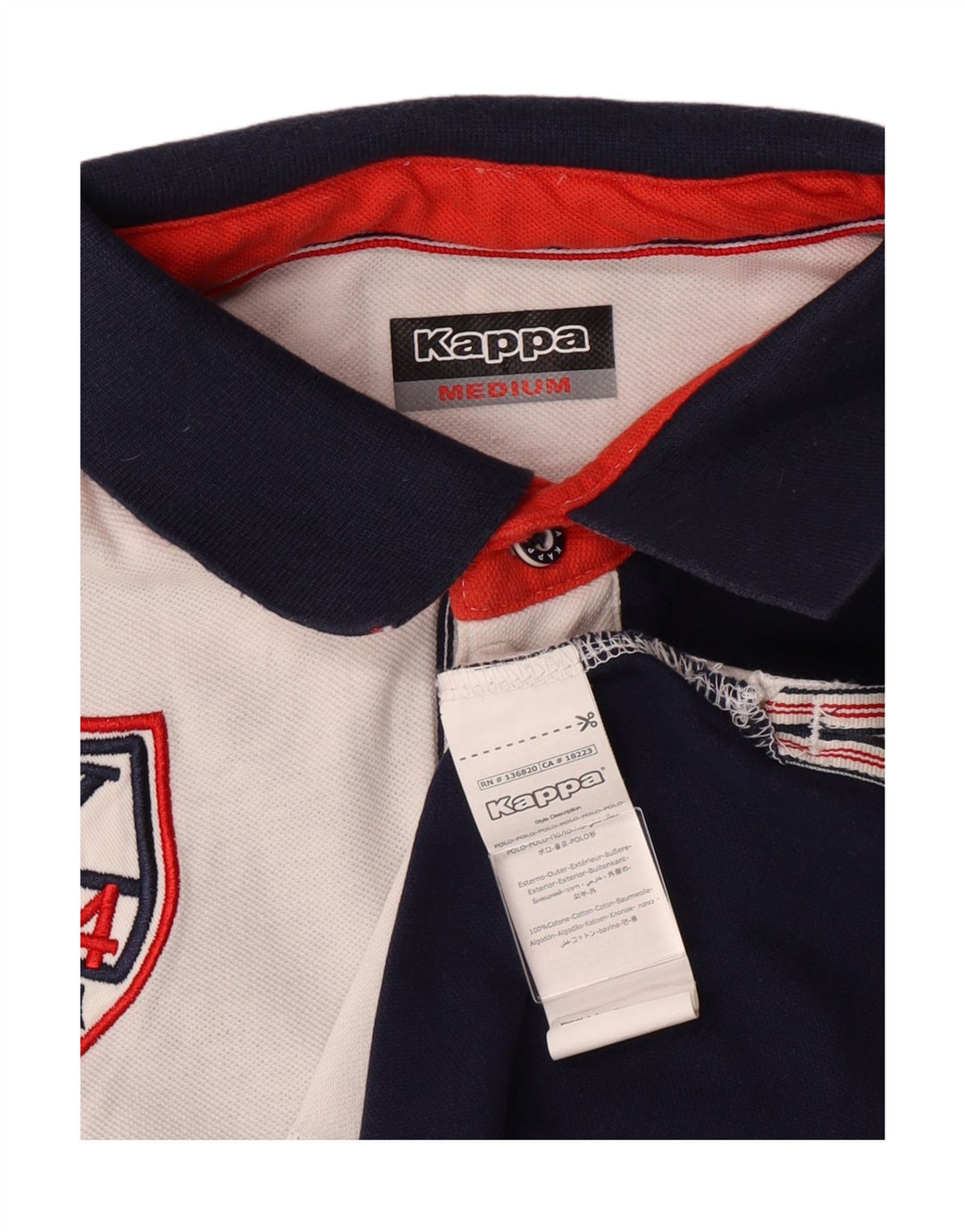 Polo grafica da uomo KAPPA in cotone color block medio blu navy