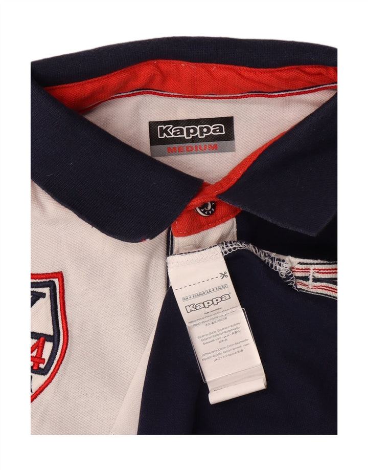 Polo grafica da uomo KAPPA in cotone color block medio blu navy