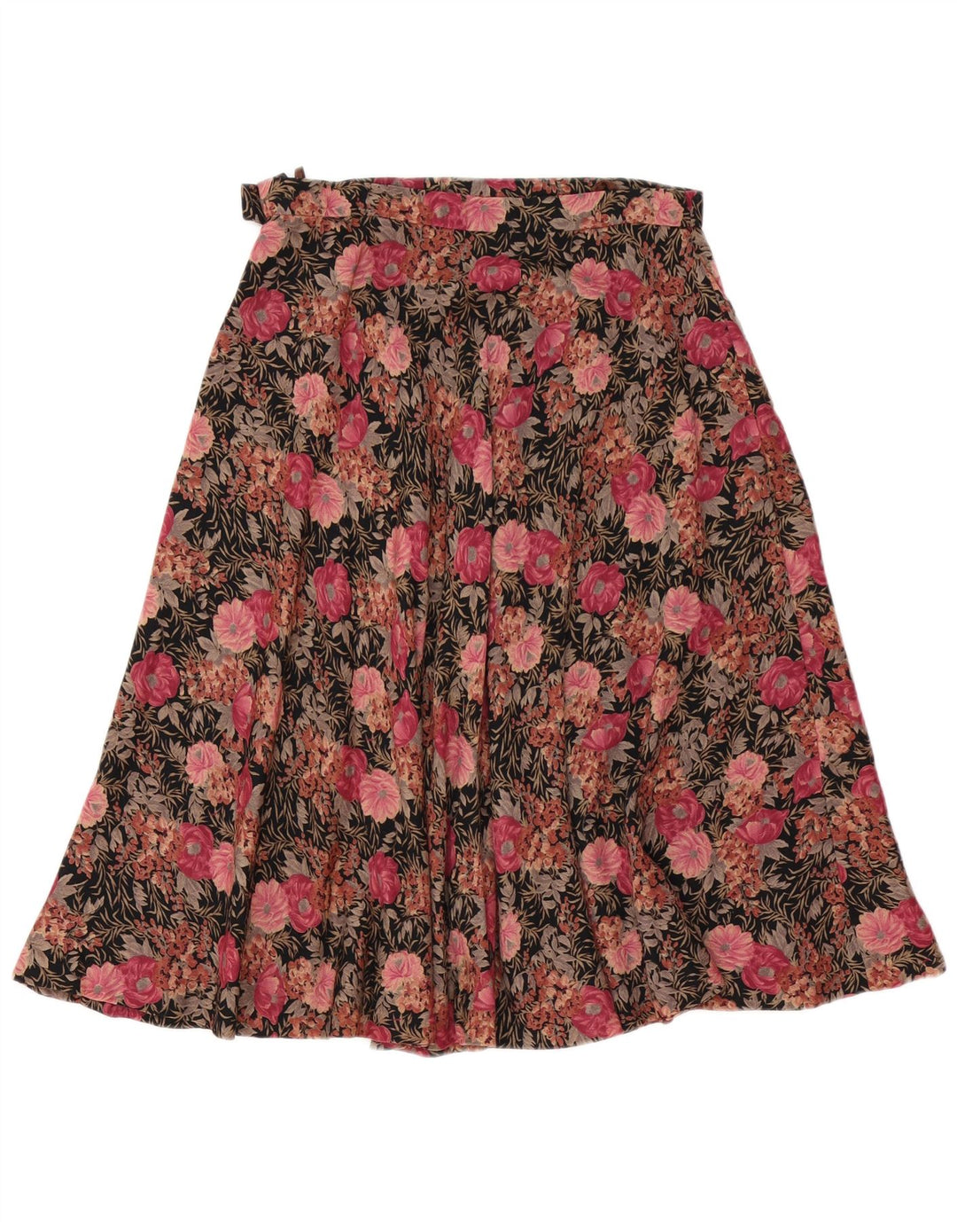 Gonna a trapezio da donna vintage W30 rosa medio floreale