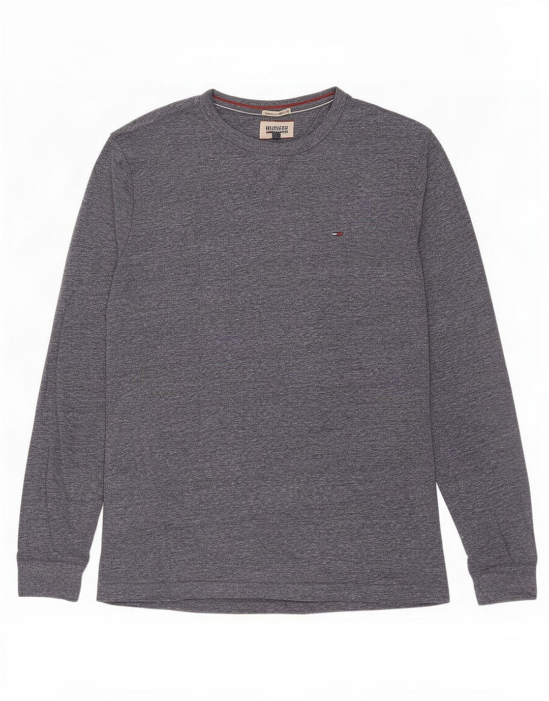 Tommy Hilfiger Top da uomo a maniche lunghe di grandi dimensioni in poliestere screziato blu navy