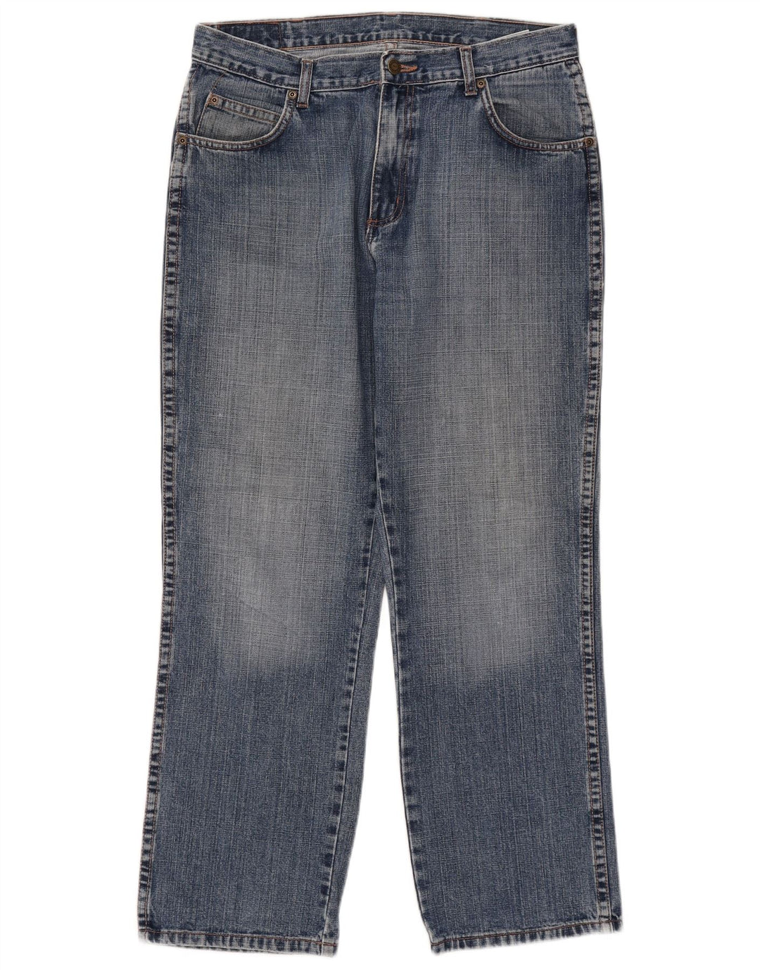 Jeans dritti da uomo Wrangler vestibilità regolare W34 L30 cotone blu
