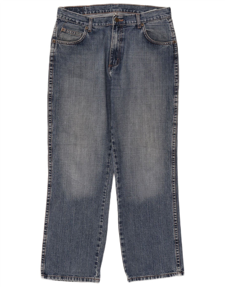 Jeans dritti da uomo Wrangler vestibilità regolare W34 L30 cotone blu