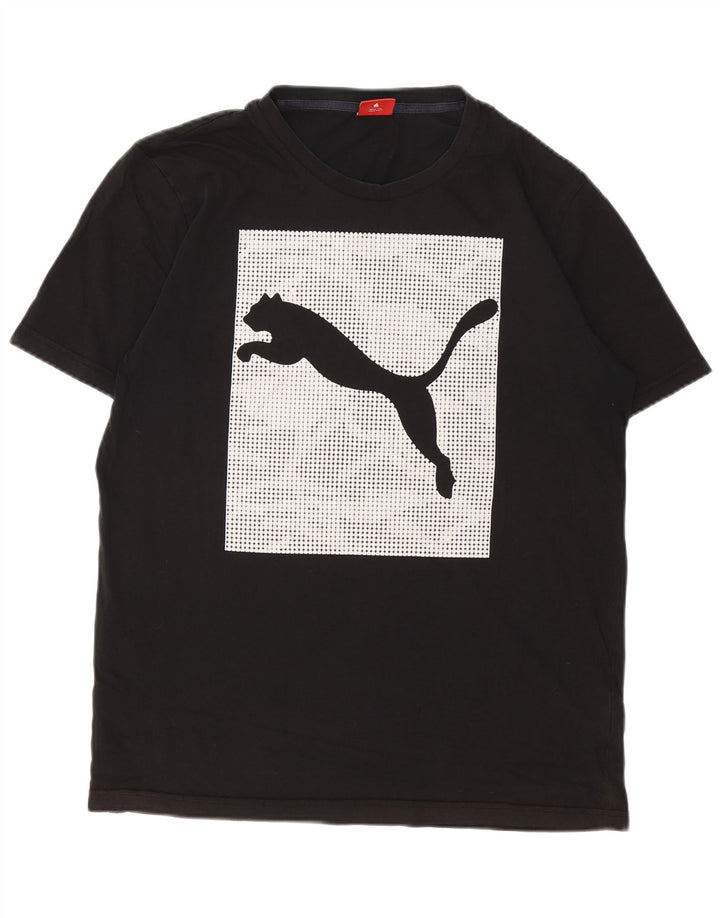 T-shirt grafica da uomo Puma Top grande in cotone nero