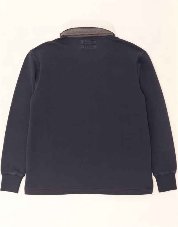 Polo da rugby da uomo a maniche lunghe Gant, taglia grande, in cotone blu navy