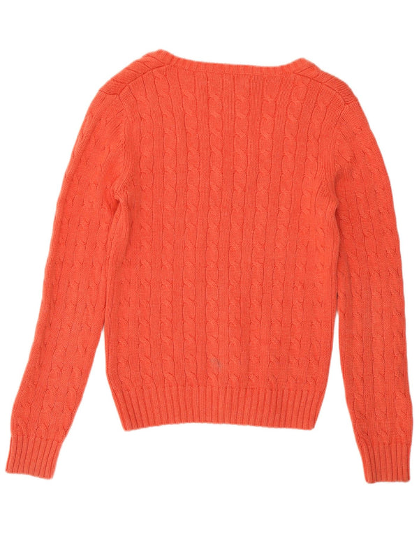 Maglione maglione con scollo a V da donna Tommy Hilfiger UK 14 Cotone rosa medio