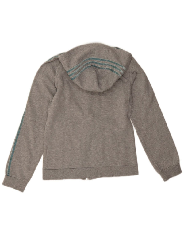 Maglione con cappuccio e zip da donna Adidas UK 10 piccolo cotone grigio