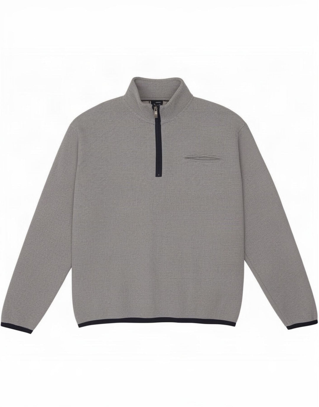 Felpa da uomo con collo con zip Orvis, maglione grande grigio
