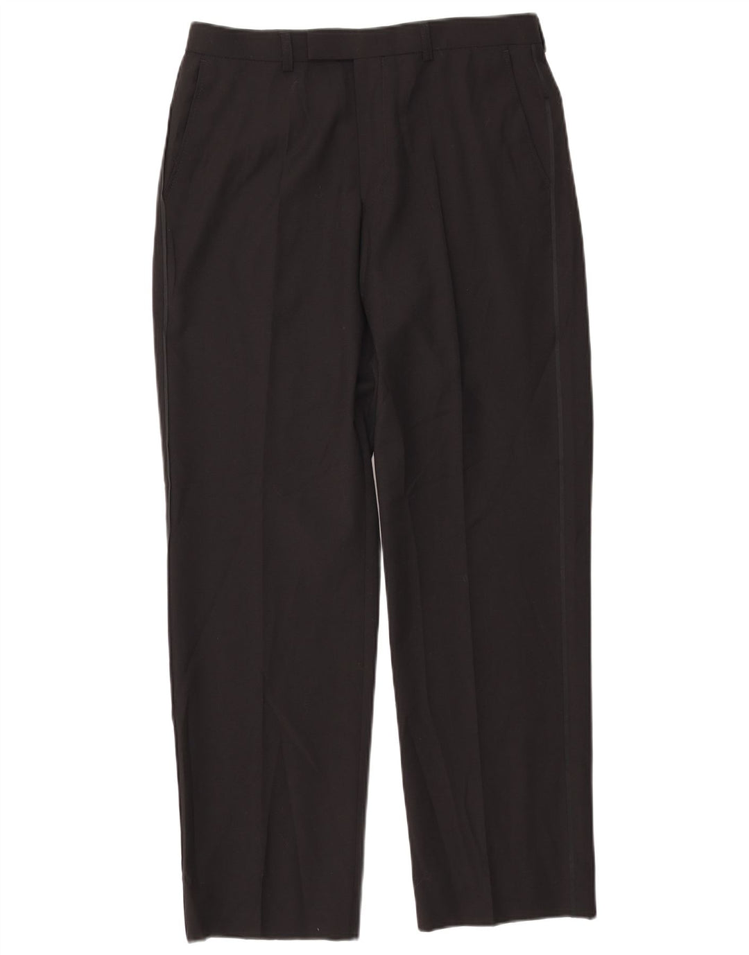 Pantaloni da abito dritti da uomo Marks & Spencer W32 L31 poliestere nero