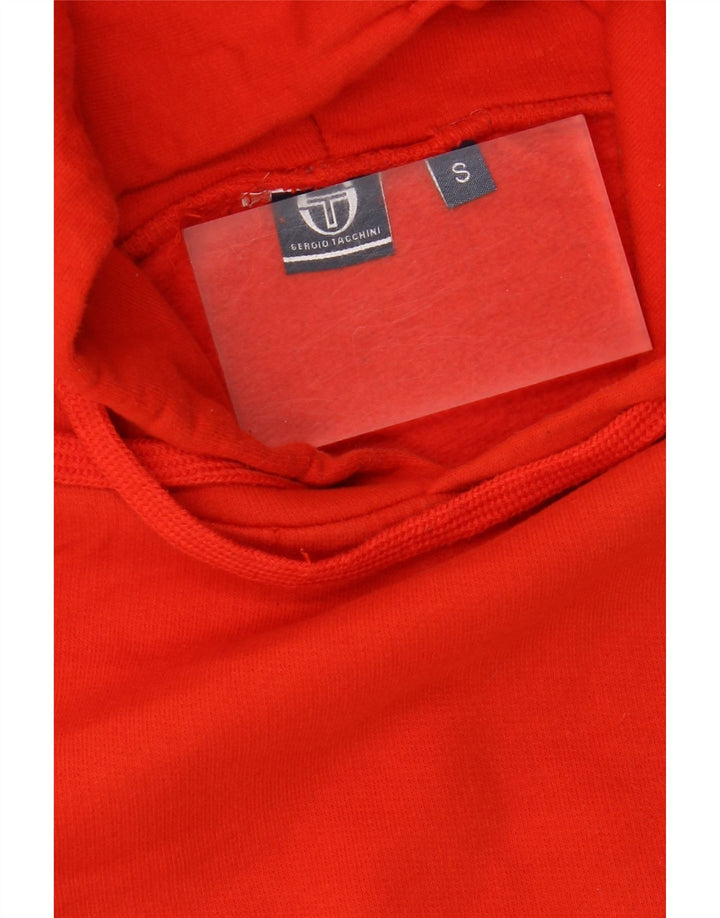 SERGIO TACCHINI Womens Oversized Crop Hoodie Jumper UK 10 Small Red