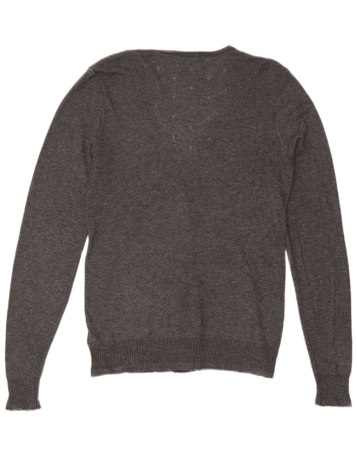Maglione cardigan da donna JIGSAW UK 12 Poliestere grigio medio