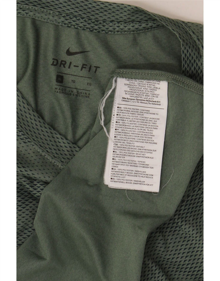 T-shirt Nike Dri Fit da uomo Top XL verde mimetico in poliestere