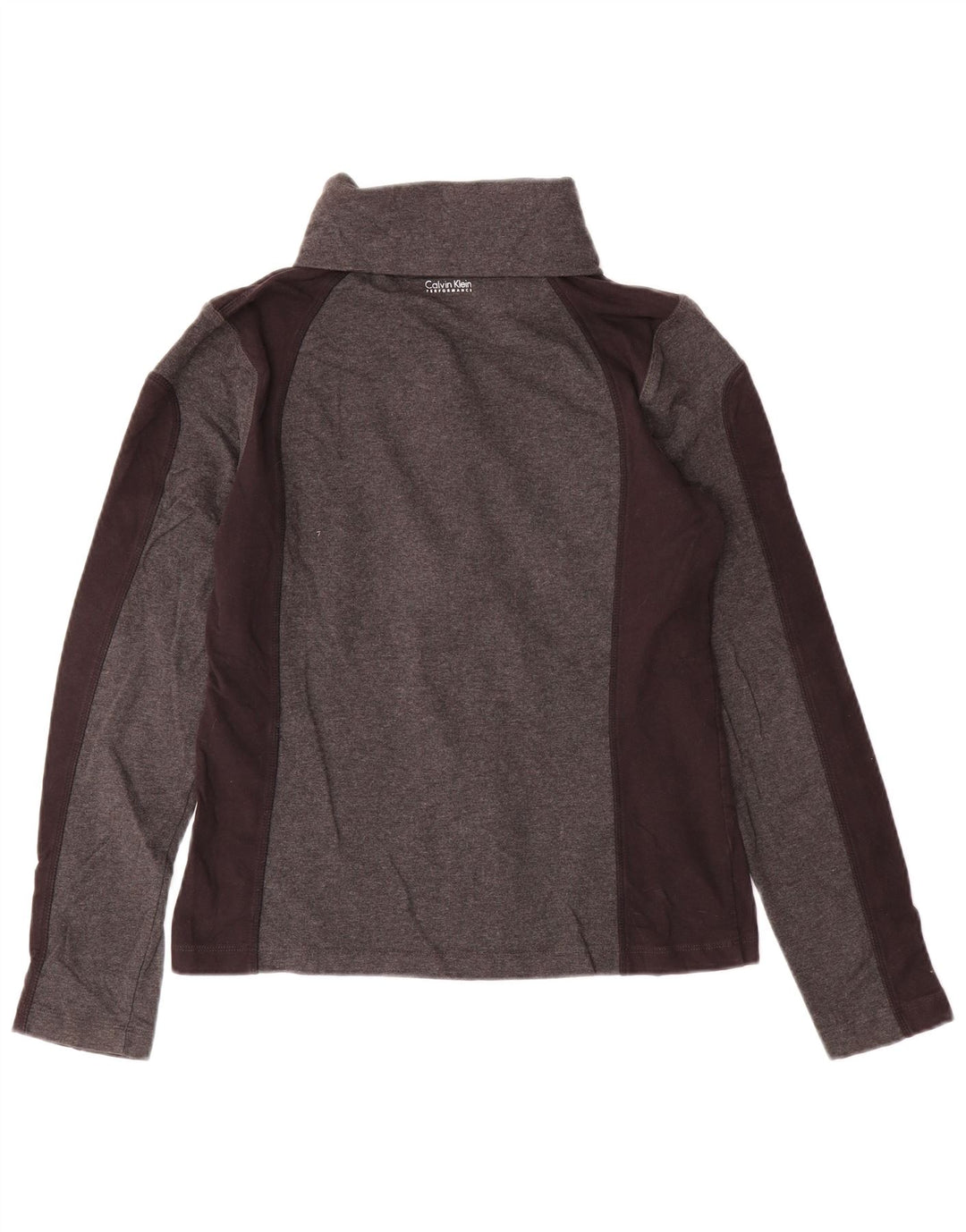 CALVIN KLEIN Giacca da ginnastica da donna Performance Top UK 14 Large Grigio