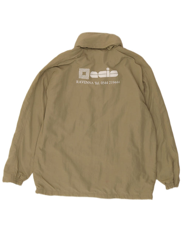 Giacca antipioggia con cappuccio grafico da uomo Diadora UK 42 XL Khaki Poliammide