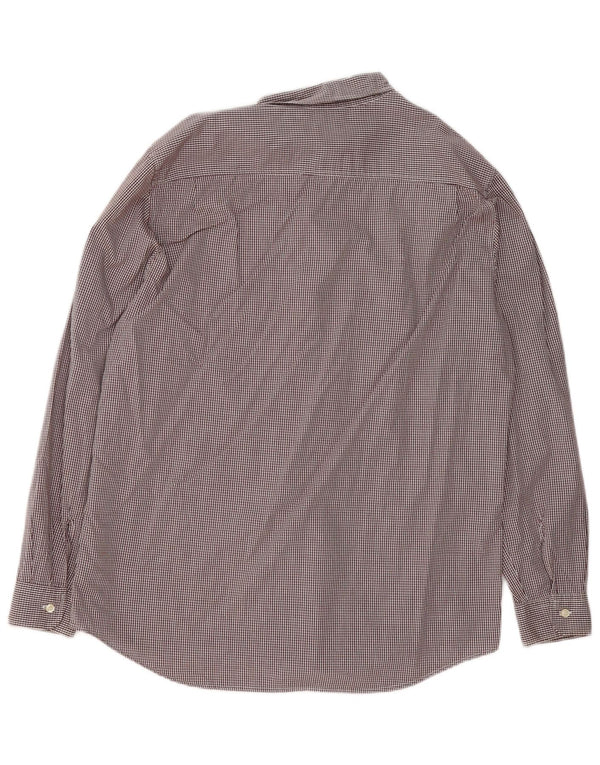 Benetton Womens Shirt UK 16 Large Brown Gingham