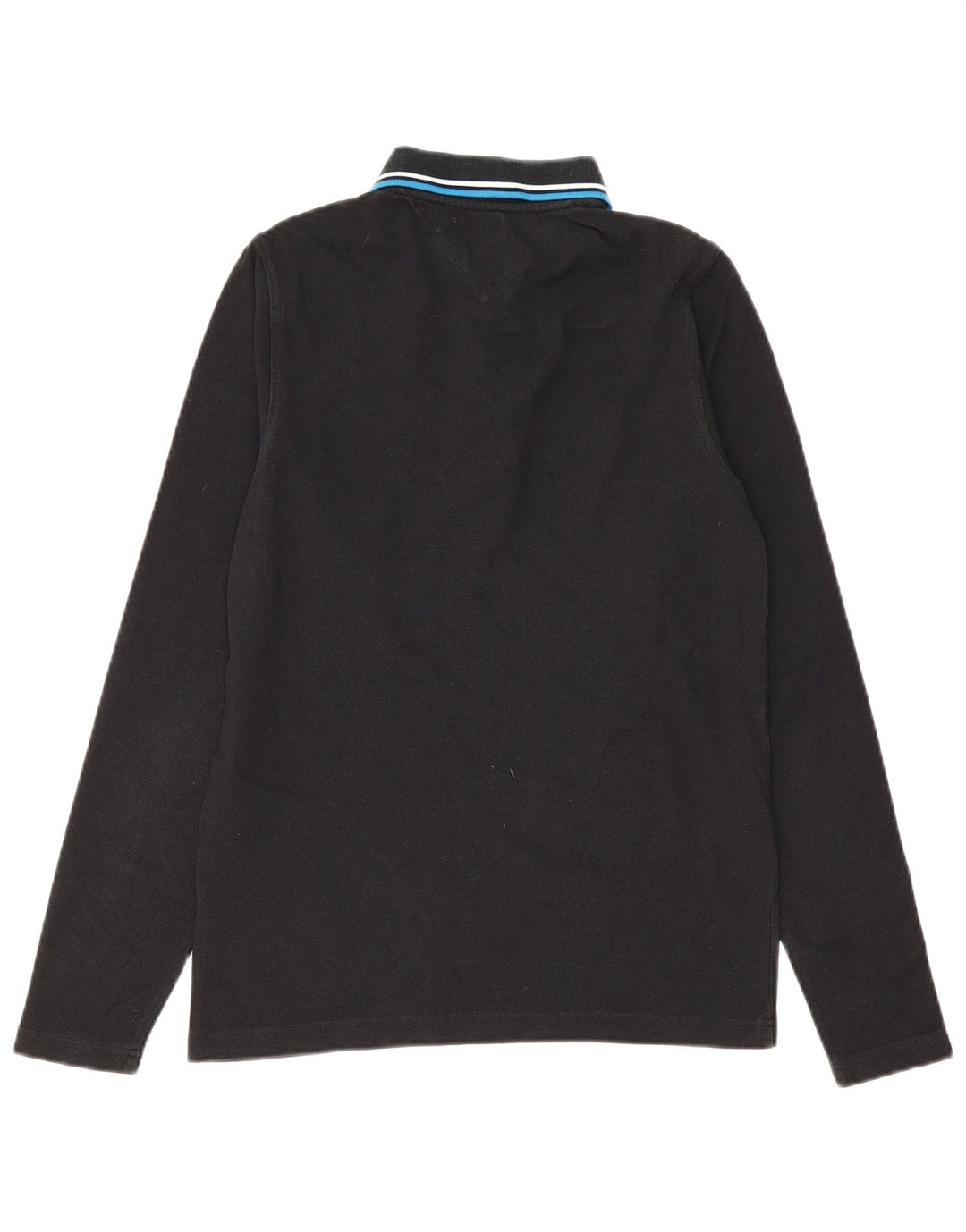 TOMMY HILFIGER Polo da uomo a manica lunga in cotone nero medio