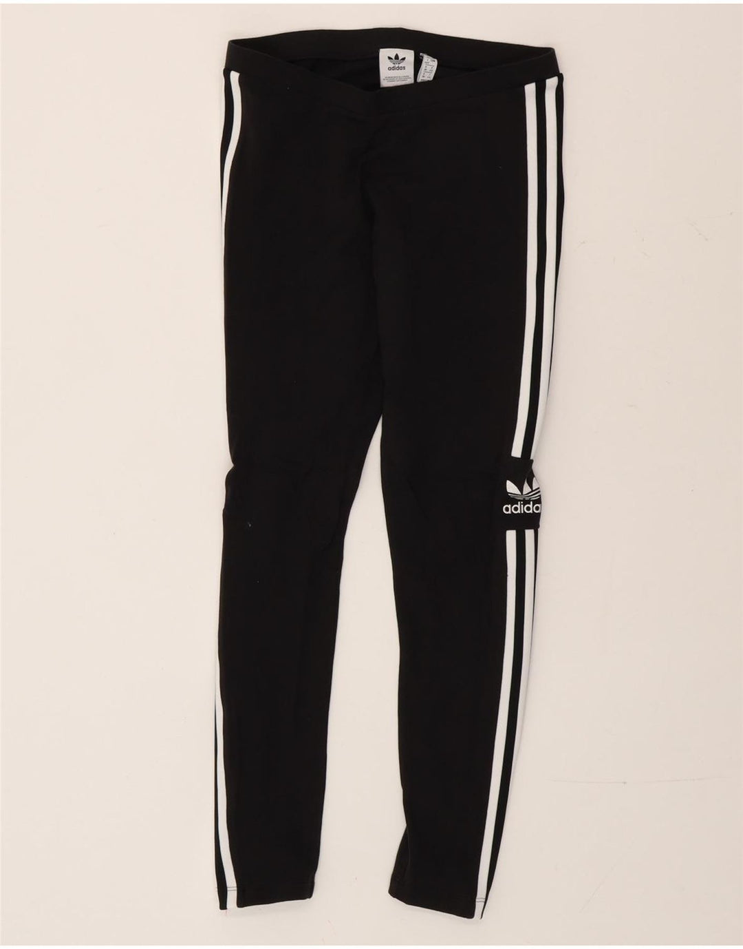 Leggings grafici da donna Adidas UK 12 cotone medio nero