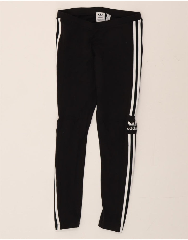 Leggings grafici da donna Adidas UK 12 cotone medio nero