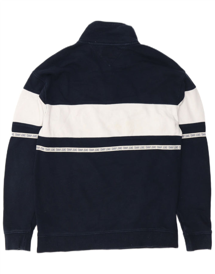 Tommy Hilfiger Uomo Felpa grafica Maglione Piccolo Blu Navy Colourblock
