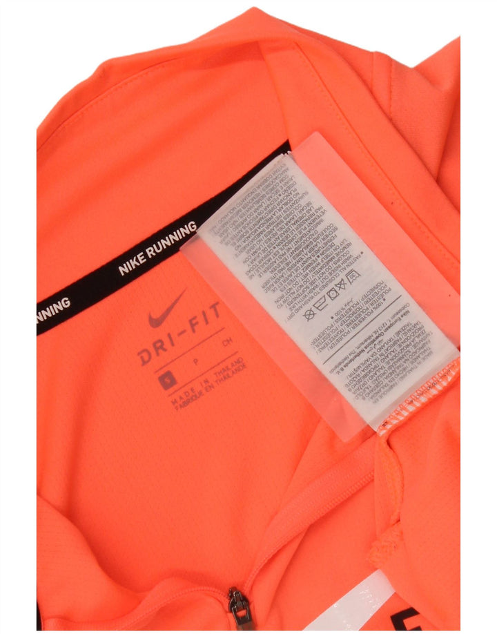Top della tuta da ginnastica Nike Dri Fit Graphic Pullover UK 10 Small Arancione