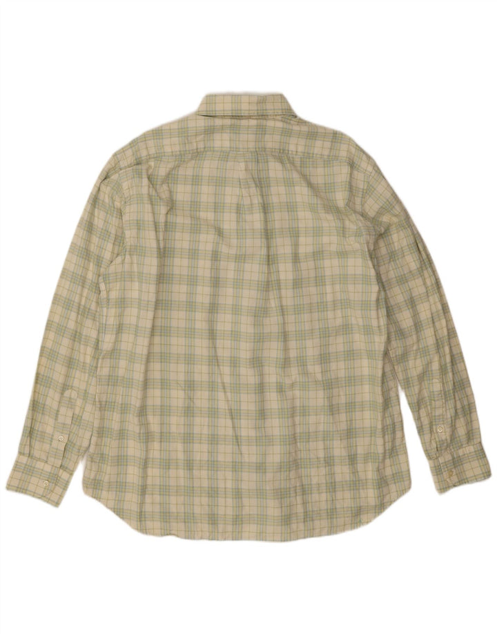 Camicia da uomo Brooksfield taglia 43 grande cotone a quadri verdi
