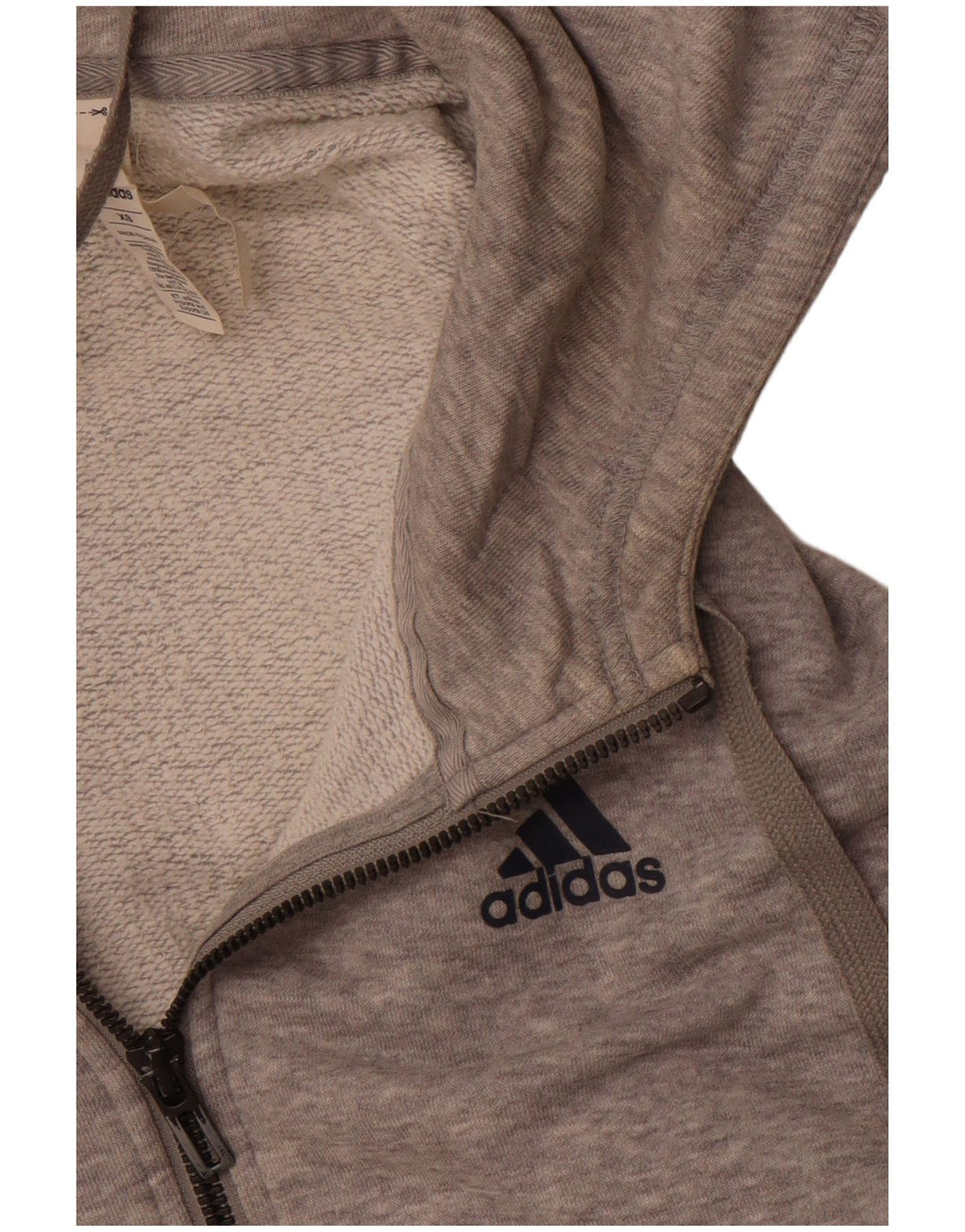 Maglione con cappuccio e zip oversize da donna Adidas UK 6 XS Cotone grigio
