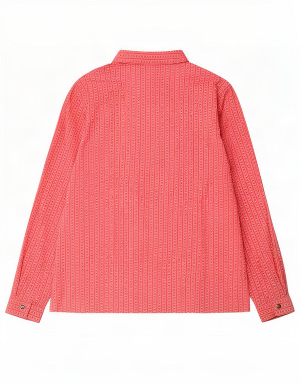 Vintage Womens Shirt UK 16 Large Pink Pinstripe Cotton