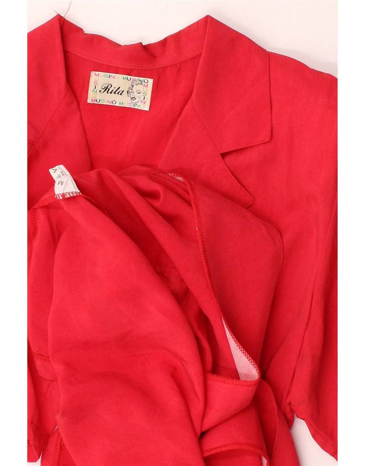 VINTAGE Womens Oversized Longline Cardigan Top UK 14 Medium Red Vintage Vintage and Second-Hand Vintage from Messina Hembry 