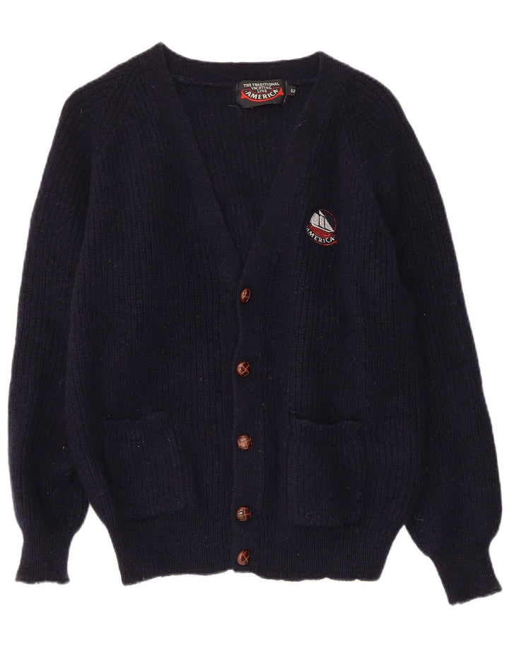 Maglione cardigan da donna AMERICA IT 52 2XL Lana blu navy