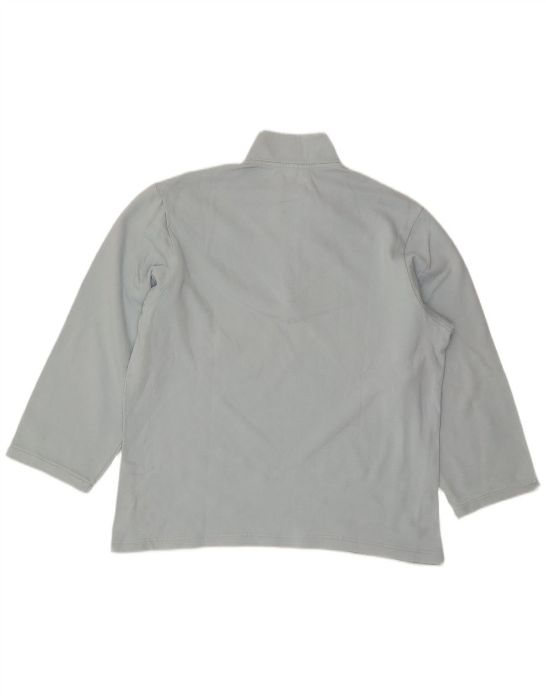 Top Adidas da uomo con zip e collo a maniche lunghe in cotone blu medio