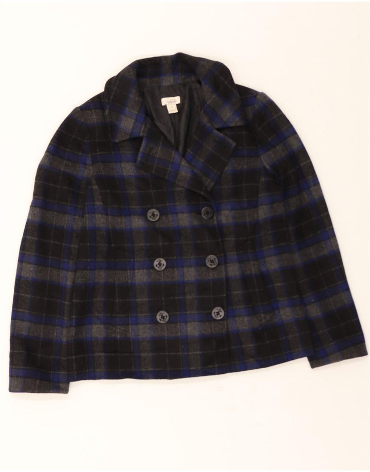 J. CREW Womens Double Breasted Blazer Jacket US 4 Small Black Plaid Vintage J. Crew and Second-Hand J. Crew from Messina Hembry 