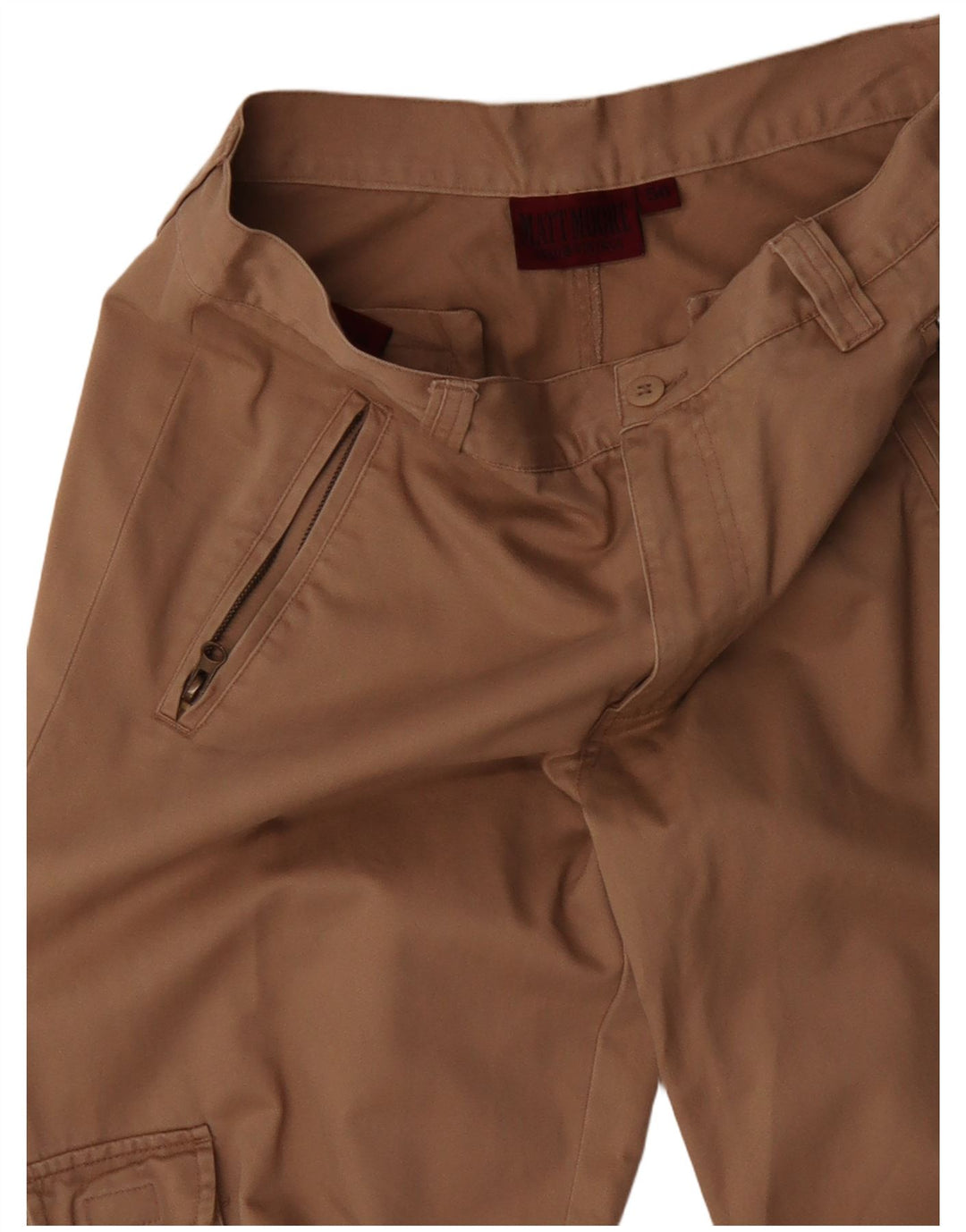 Pantaloni cargo dritti da uomo VINTAGE IT 50 Large W34 L35 Cotone Beige