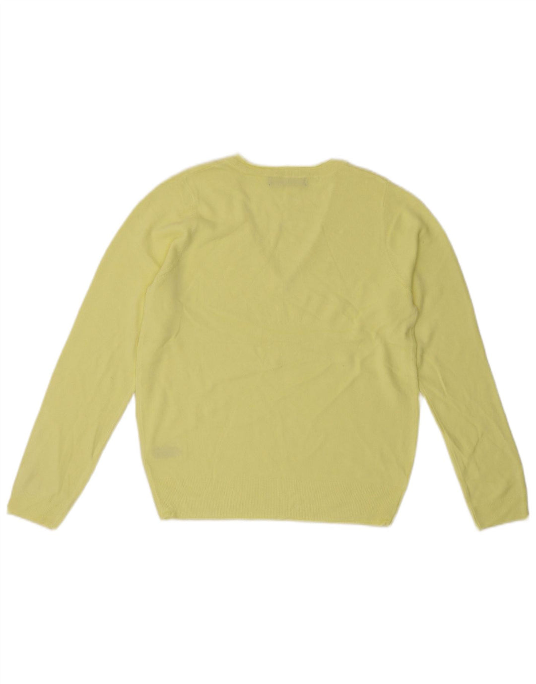 MARKS & SPENCER Maglione da donna con scollo a V UK 10 Piccolo acrilico giallo
