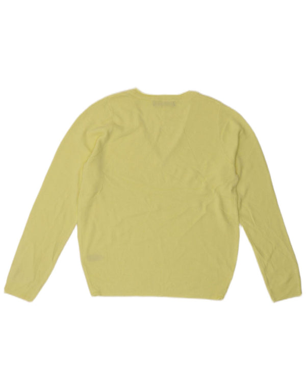 MARKS & SPENCER Maglione da donna con scollo a V UK 10 Piccolo acrilico giallo