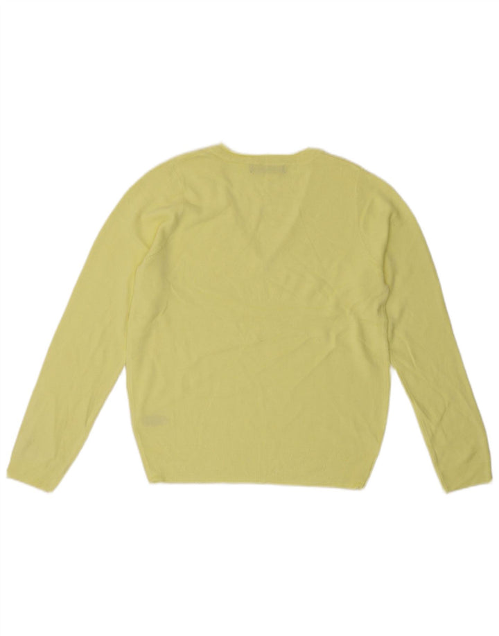 MARKS & SPENCER Maglione da donna con scollo a V UK 10 Piccolo acrilico giallo