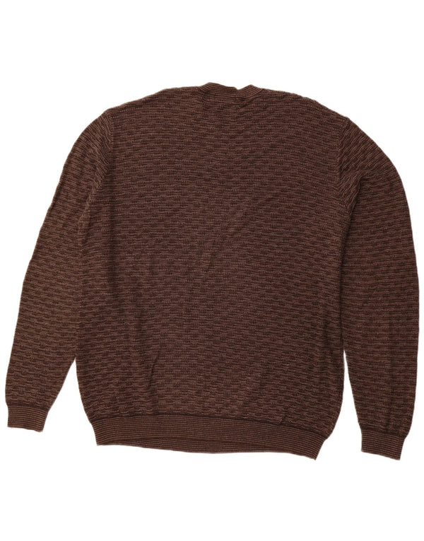 Maglione maglione girocollo da uomo NAUTICA 2XL cotone a righe marrone