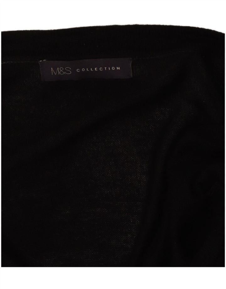 Maglione cardigan aperto da donna Marks & Spencer UK 14 medio nero