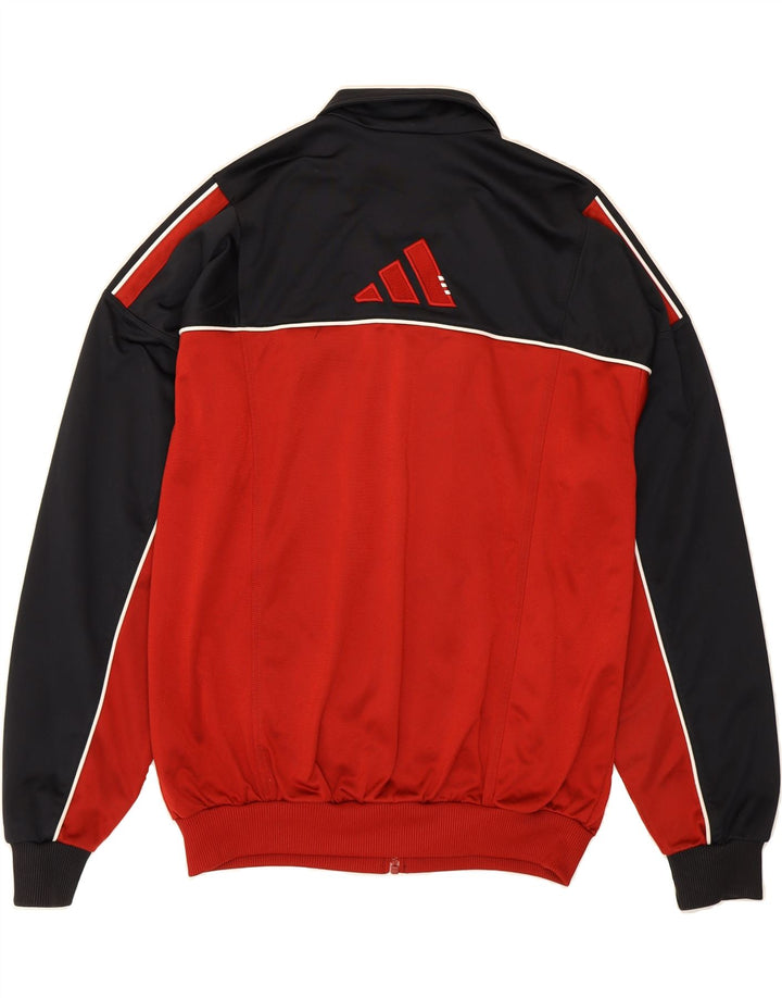ADIDAS Mens Graphic Tracksuit Top Jacket UK 40/42 Medium Red Colourblock Vintage Adidas and Second-Hand Adidas from Messina Hembry 