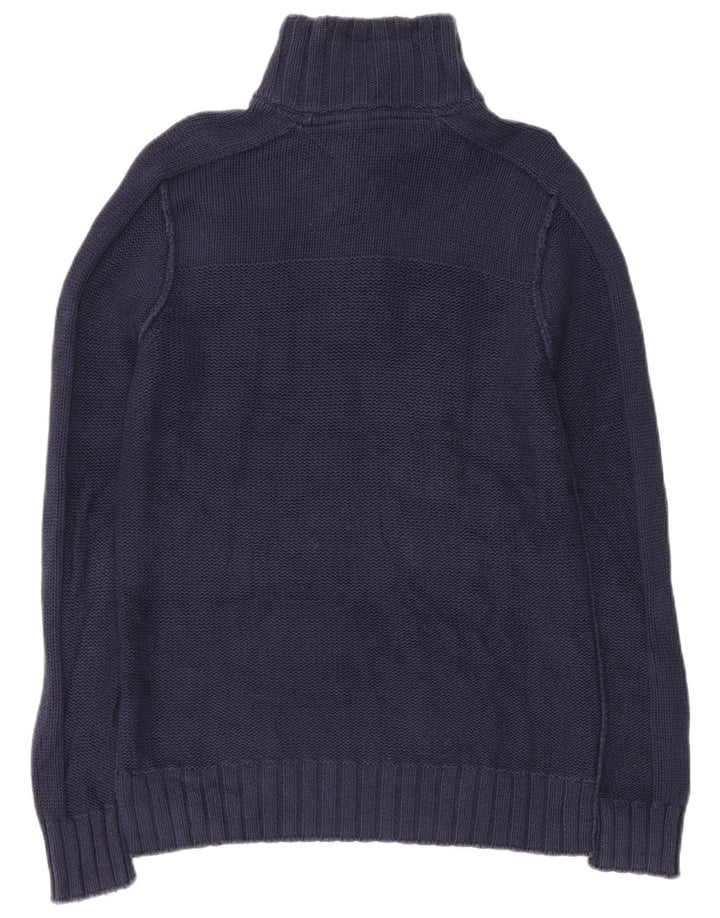 Maglione da uomo Tommy Hilfiger con bottoni e collo grande in cotone blu navy
