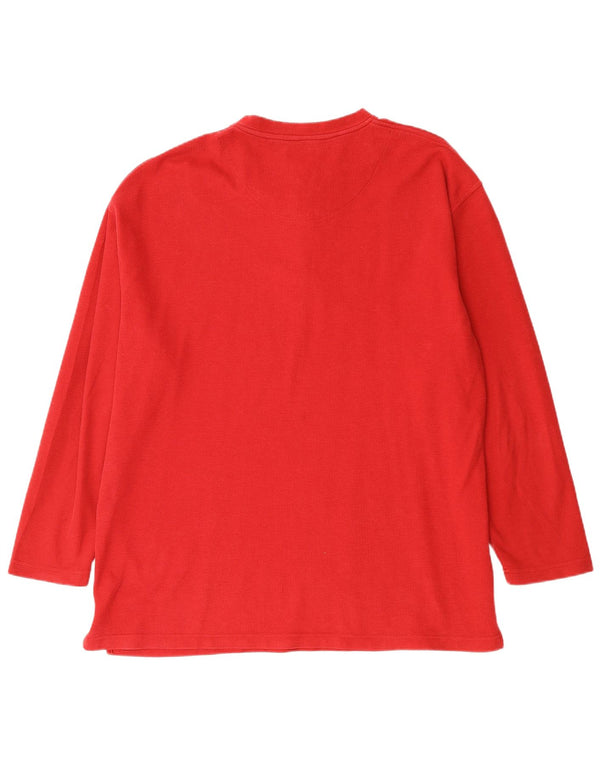 Top da notte da uomo IZOD a maniche lunghe XL in cotone rosso