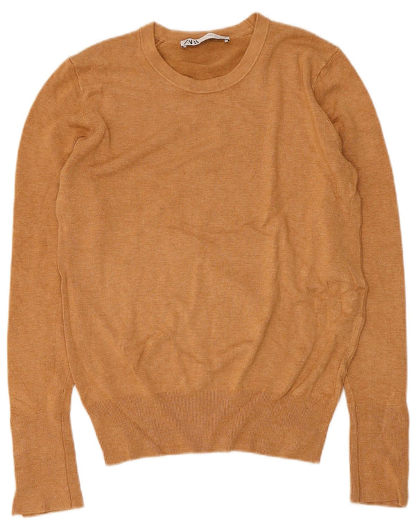 Maglione maglione girocollo da donna Zara UK 16 grande beige